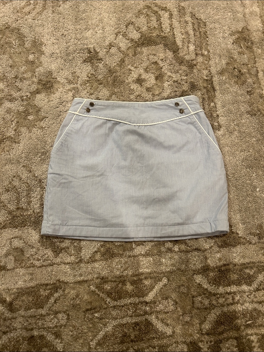 Vineyard Vines Pale Blue Mini Skirt with Contrast Piping